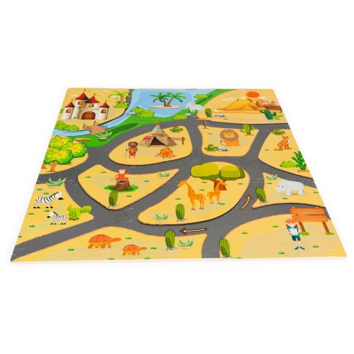 Подлога за играње со ограда SAFARI PUZZLE 9 елементи