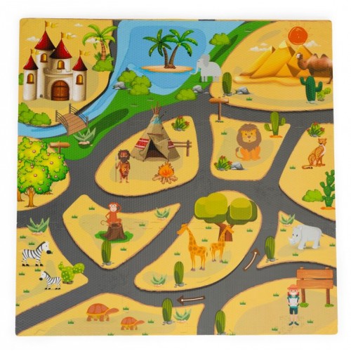 Подлога за играње со ограда SAFARI PUZZLE 9 елементи