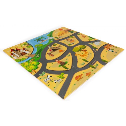 Подлога за играње со ограда SAFARI PUZZLE 9 елементи