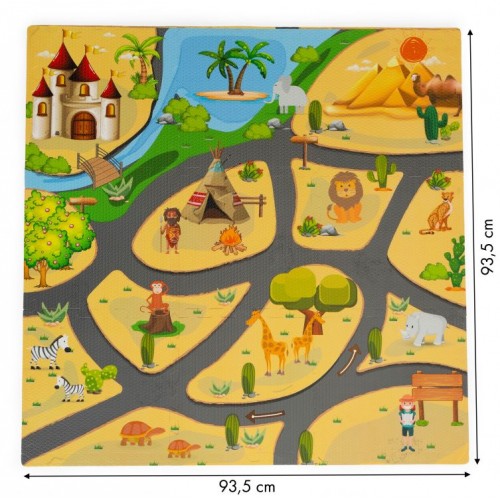 Подлога за играње со ограда SAFARI PUZZLE 9 елементи
