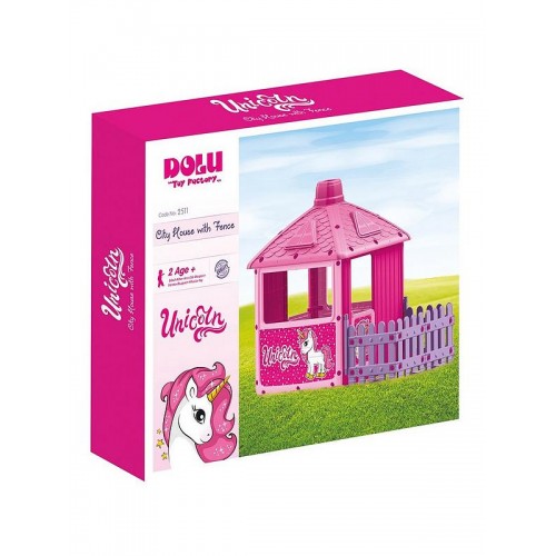 Куќа за деца - My First City Playhouse With Fenced Garden (pink)