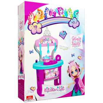 PRINCESS & UNICORN KITCHEN SET - Кујнски комплет (19 парчиња)