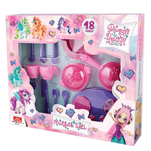 PRINCESS UNICORN DINING SET - Сет за јадење (18 парчиња)