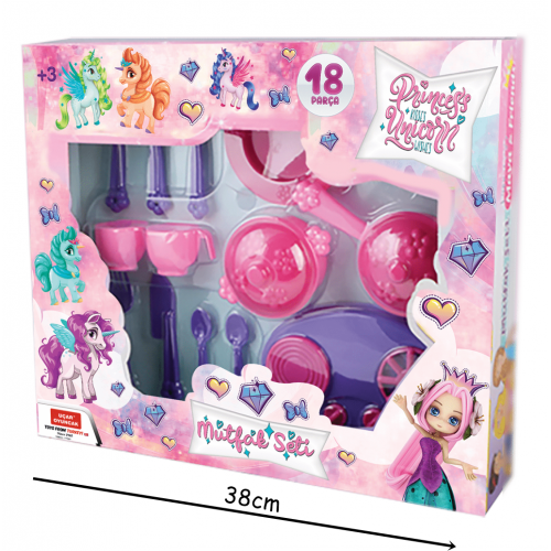 PRINCESS UNICORN DINING SET - Сет за јадење (18 парчиња)