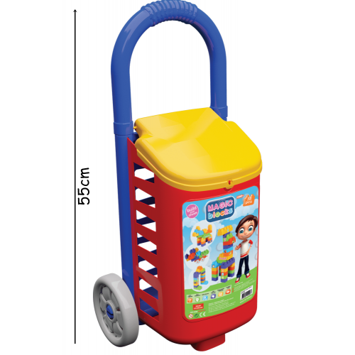MAGIC BLOCKS SHOPPING TROLLEY - Количка со коцки (38 парчиња)