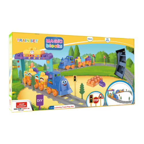 MAGIC BLOCKS TRAIN SET - Сет воз магични коцки 93 парчиња