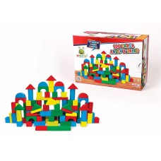 100 PIECE COLORED BLOCK SET - Дрвени коцки 100 парчиња