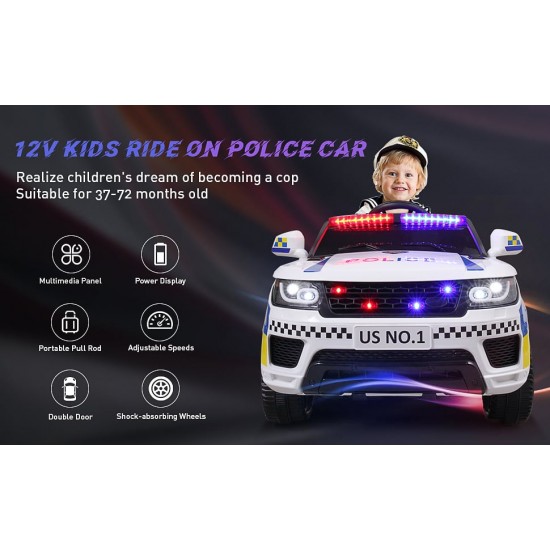 Автомобил на акумулатор - POLICE RR white