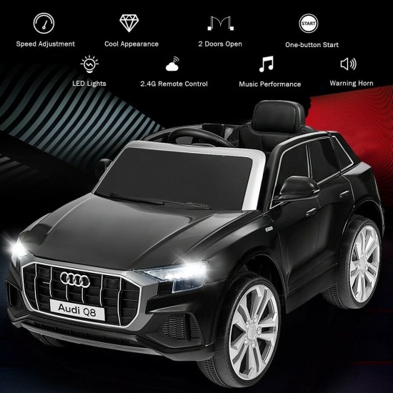 Автомобил на акумулатор - Audi Q8 black licensed design