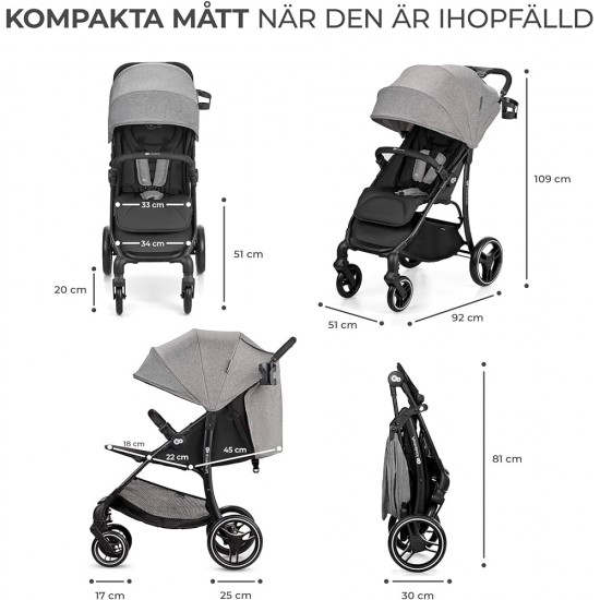 Kinderkraft количка - ASKOY grey