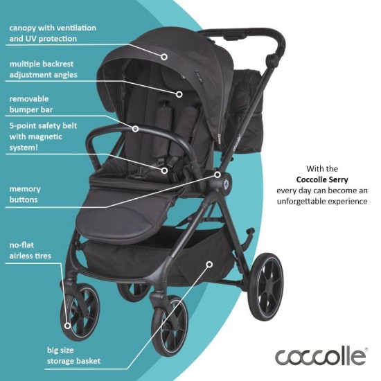 Coccolle количка SERRY Travel Sistem 3 in 1 jet black