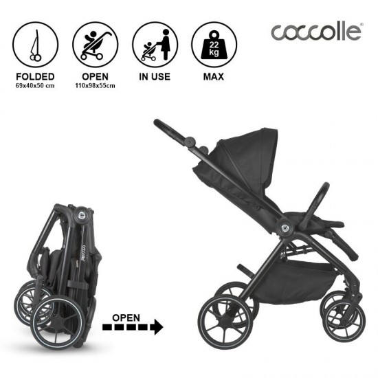 Coccolle количка SERRY Travel Sistem 3 in 1 jet black