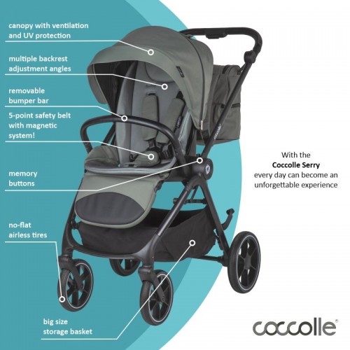 Coccolle количка SERRY Travel Sistem 2 in 1 moss green