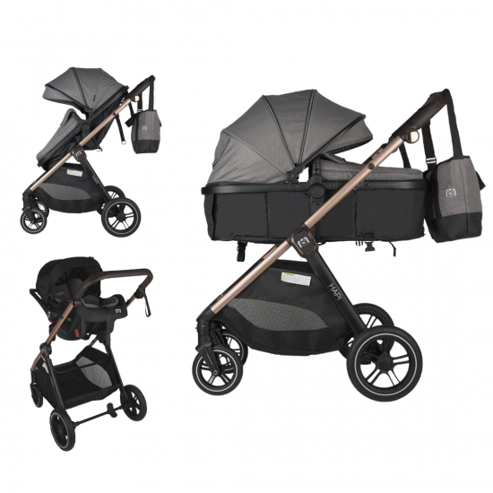 HAPI количка SOLEY (3 in 1) smoked grey