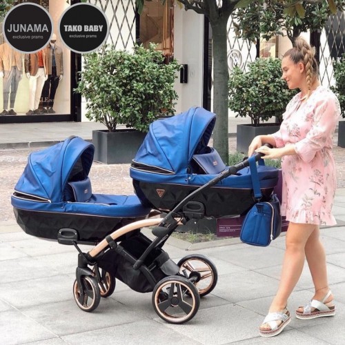 Junama Fluo line Duo Slim количка за близнаци (4 in 1)