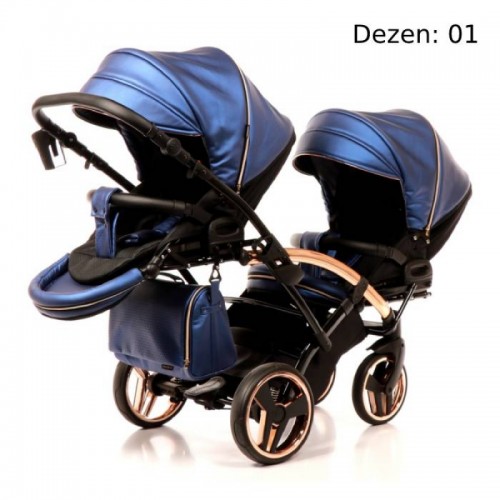 Junama Fluo line Duo Slim количка за близнаци (4 in 1)
