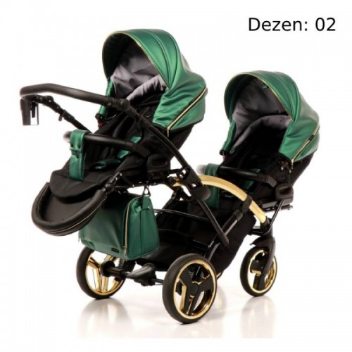 Junama Fluo line Duo Slim количка за близнаци (4 in 1)