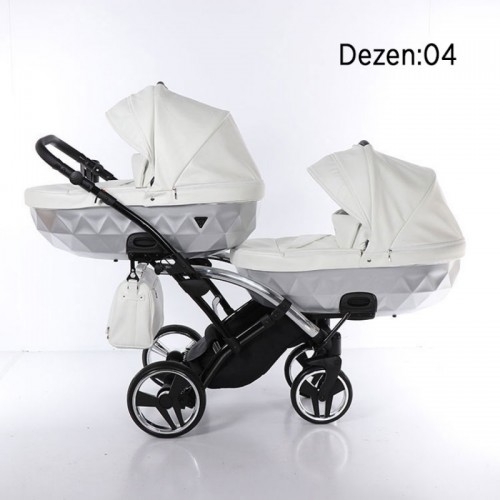 Junama Mirror Satin Duo Slim количка за близнаци (4 in 1)