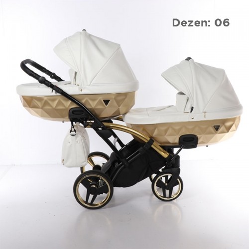 Junama Mirror Satin Duo Slim количка за близнаци (4 in 1)