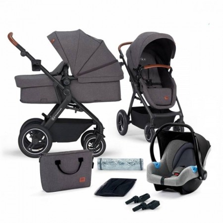 Kinderkraft B-TOUR количка за бебе сет 3 во 1 dark grey