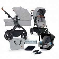 Kinderkraft B-TOUR количка за бебе сет 3 во 1 light grey