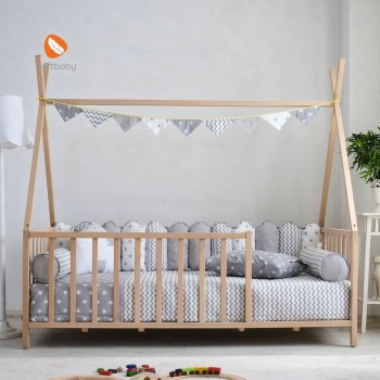 Постелнина за детско креветче MY HOME MONTESSORI grey 190/90cm.
