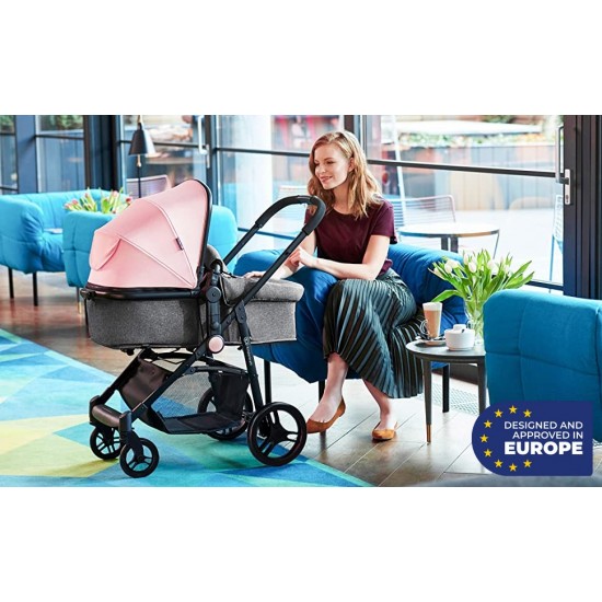 Kinderkraft JULI 3 in 1 количка за бебе pink