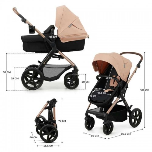 Kinderkraft MOOV 2 количка за бебе сет 3 во 1 beige