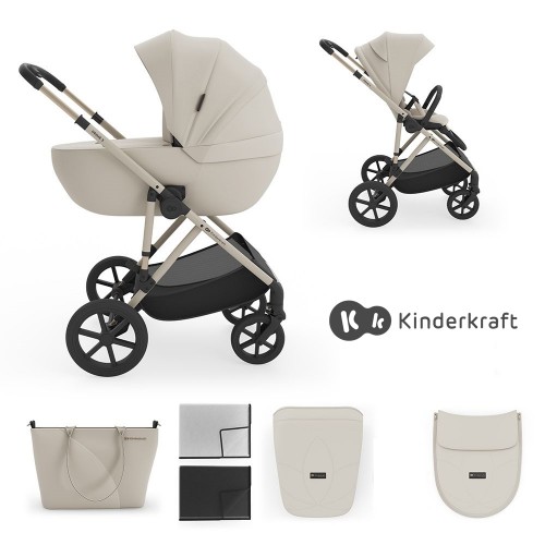 Kinderkraft PRIME 3 количка за бебе сет 2 во 1 beige