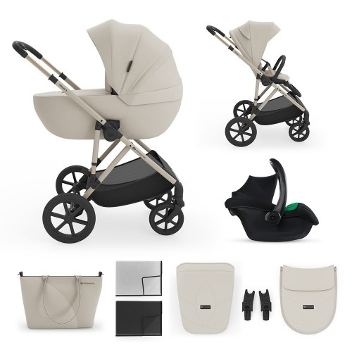 Kinderkraft PRIME 3 количка за бебе сет 3 во 1 beige