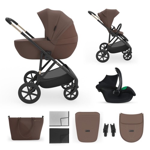 Kinderkraft PRIME 3 количка за бебе сет 3 во 1 brown