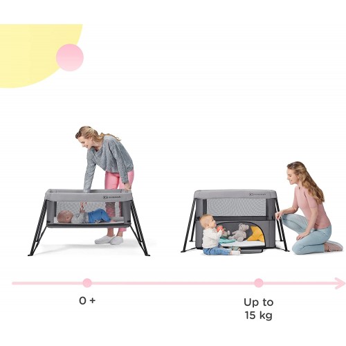 Kinderkraft преносно креветче MOVI wood grey