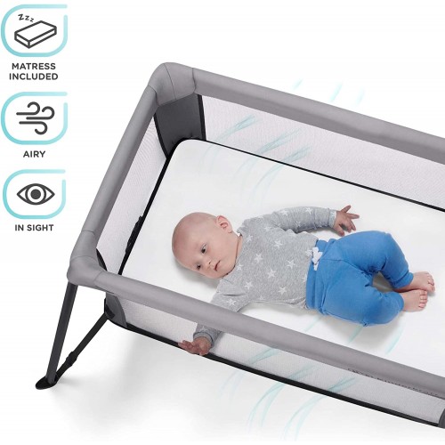 Kinderkraft преносно креветче MOVI wood grey