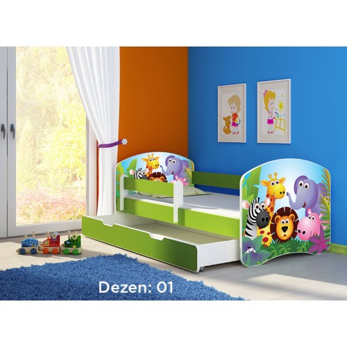 Детско креветче со фиока (green) 185-85cm ACMA2