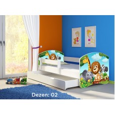 Детско креветче со фиока (white) 185-85cm дезен 02 ACMA2