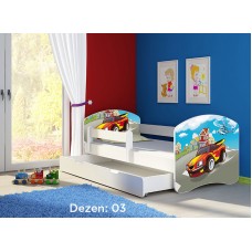 Детско креветче со фиока (white) 185-85cm дезен 03 ACMA2