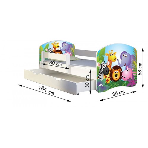 Детско креветче со фиока (white) 185-85cm дезен 02 ACMA2