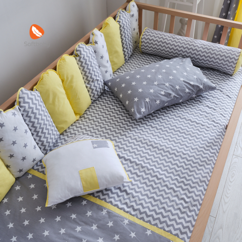 Постелнина за детско креветче MY HOME MONTESSORI yellow 190/90cm.