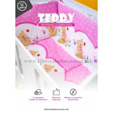 Постелнина за бебешко креветче TEDDY розева 120/60cm.
