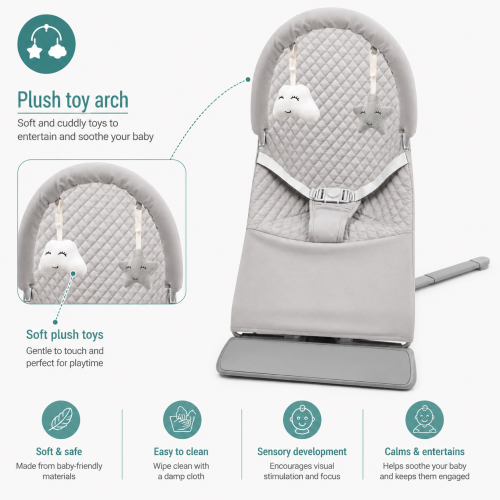 Релаксатор/лулашка FLY (вибрации + музика) light grey