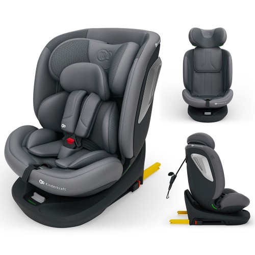 Kinderkraft седиште I-GROW2 PLUS I-SIZE 40-150 cm 0-36 kg isofix grey