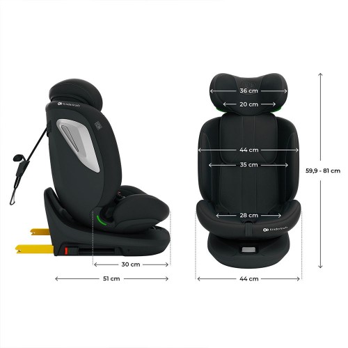 Kinderkraft седиште I-GROW2 PLUS  I-SIZE 40-150 cm 0-36 kg isofix black