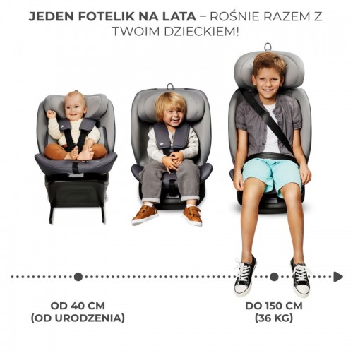 Kinderkraft седиште I-GROW I-SIZE 40-150 cm 0-36 kg isofix black