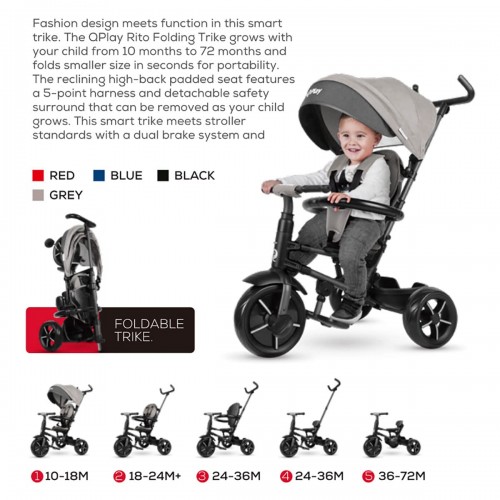 QPlay трицикл RITO STAR black