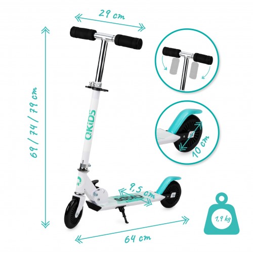 QKIDS FLO тротинет за деца aluminium blue 2